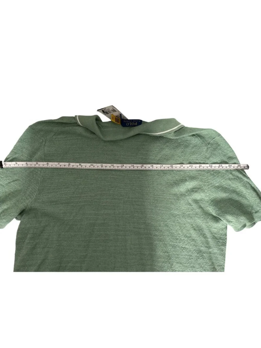 NWT Polo Ralph Lauren Cotton Linen Johnny Collar Sweater Faded Mint Size Large